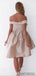 Charming Off-shoulder Satin Short Dresses,Homecoming Dresses.DB10116