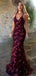 Sexy Deep V-Neck Backless Spaghtti Straps Lace Mermaid Long Evening Prom Dress.DB10012