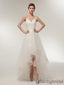 Popular white v-neck spaghetti strap lace up back organza pretty weeding dress .DB0097