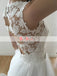 Simple Charming See-through Lace Unique Open Back A-line With Beaded Sash Wedding Dresses,DB0127