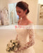 Gorgeous Lace Appliques Unique Long Flare Sleeve A-Line With Chapel Train Wedding Dresses,DB0125