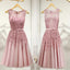 Lovely Junior Round Neckline Sleeveless Lace Appliques Sweetheart Keyhole Back Homecoming Dresses, BD00158