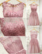 Lovely Junior Round Neckline Sleeveless Lace Appliques Sweetheart Keyhole Back Homecoming Dresses, BD00158
