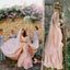 Simple Charming Blush Pink Satin Spaghetti Strap Mermaid  Detachable Skirt Wedding Dresses,DB0107