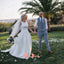 Vintage Scoop Neck Sleeveless Ivory Satin With Sweet Bow Button Back Ball Gown Wedding Dresses,DB0108