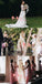 Unique High Low Off White Lace Half Sleeve See-through Back Charming  Wedding Dresses,DB0115