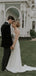 Spaghetti Straps V-neck Lace Wedding Dresses With Train.DB10051