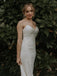 Spaghetti Straps V-neck Lace Wedding Dresses With Train.DB10051
