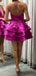 Elegant Spaghetti Straps V-neck A-line Satin Azalea Short Homecoming Dresses Online, HD0685