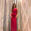 Elegant One Shoulder Mermaid Satin Burgundy Long Bridesmaid Dresses Online, BG771