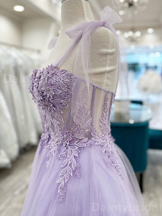 Elegant Sweetheart A-line Spaghetti Straps Lilac Tulle Short Homecoming Dresses Online, HD0716