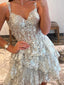 Elegant Straps V-neck A-line Tulle Short Homecoming Dresses Online, HD0654