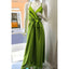 Elegant Spaghetti Straps A-line V-neck Satin Green Long Bridesmaid Dresses Online, BG751