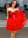 Elegant Sweetheart A-line Tulle Red Short Homecoming Dresses Online, HD0700