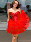 Elegant Sweetheart A-line Tulle Red Short Homecoming Dresses Online, HD0700