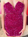 Sparkly V-neck Mermaid Sequins Short Homecoming Dresses Online, HD0718