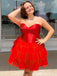 Elegant Sweetheart A-line Tulle Red Short Homecoming Dresses Online, HD0700