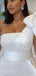 Gorgeous One Shoulder Mermaid Satin White Long Evening Prom Dress Online, OL087