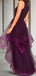 Elegant Halter Sleeveless A-line Tulle High Low Evening Prom Dress Online, OL052