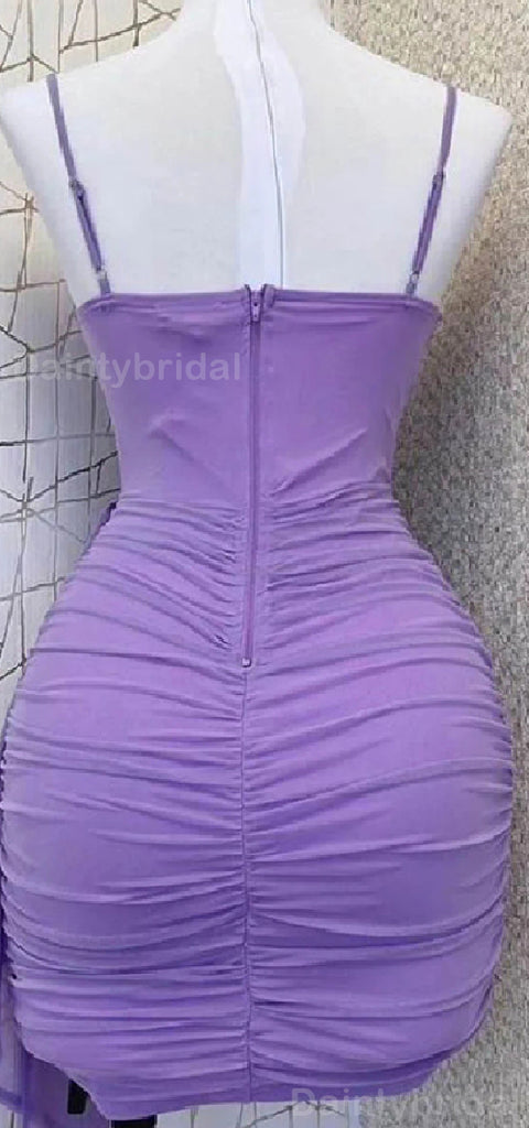 Elegant Spaghetti Straps Mermaid Illusion Short Jersey Homecoming Dresses Online, HD0680