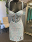 Sparkly Straps V-neck Mermaid Applique Short Homecoming Dresses Online, HD0737
