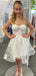 Elegant Sweetheart A-line Organza White Short Homecoming Dresses Online, HD0703