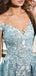 Gorgeous Off Shoulder V-neck Mermaid Tulle Long Evening Prom Dress Online, OL078