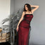 Elegant Spaghetti Straps Mermaid Black Red Long Bridesmaid Dresses Online, BG762