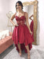 Sexy Spaghetti Straps Illusion Short Satin Homecoming Dresses Online, HD0660