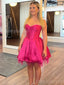 Elegant Sweetheart A-line Satin Azalea Short Homecoming Dresses Online, HD0720