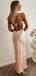 Elegant Spaghetti Straps V-neck Mermaid Satin Long Evening Prom Dress Online, OL093