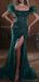 Sparkly Mermaid Off Shoulder Side Slit Beading Evening Prom Dress Online, OL081