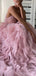 Gorgeous A-line V-neck Spaghetti Straps Tulle Dusty Rose Evening Prom Dress Online, OL082