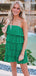 Elegant Spaghetti Straps Sleeveless Green A-line Short Homecoming Dresses Online, HD0713