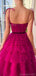 Gorgeous Spaghtti Straps A-line Fuchsia Tulle Evening Prom Dress Online, OL066