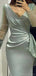 Gorgeous Long Sleeves V-neck Mermaid Satin Evening Prom Dress Online, OL060