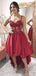 Sexy Spaghetti Straps Illusion Short Satin Homecoming Dresses Online, HD0660