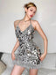 Sparkly Halter Backless V-neck Sequins Short Homecoming Dresses Online, HD0649