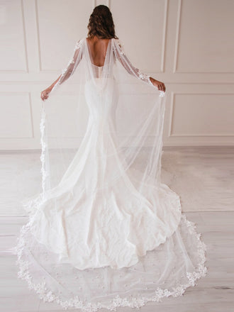 Elegant New Style Pearl Trailing Lace Shawl Beading Accessories, VG59