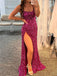 Sparkly Spaghetti Straps Mermaid Sequins Azalea Long Evening Prom Dress Online, OL022