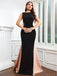Elegant Mermaid Sleeveless Black Long Evening Prom Dress Online, OL030