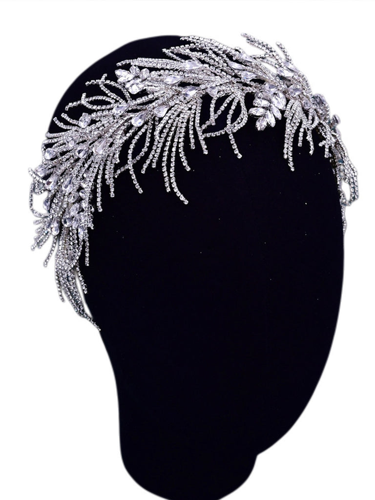 Sparkly Brides Luxury Rhinestone Hair Accessories Tassel Hair Chain Accessories , HP490