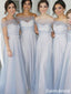 Elegant Tulle Off the Shoulder A-line Bridesmaid Dresses Online, BG321