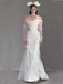 New Arrival Elegant Off the Shoulder Tulle Mermaid Long Sleeves Wedding Dress Online, WD0519