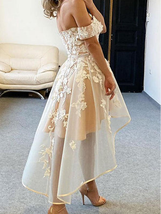 New Arrival Off the Shoulder A-line Applique  Homecoming Dresses Online, HD0606