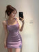 Elegant Halter Mermaid Short Purple Homecoming Dresses Online, HD0615