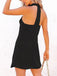 Simple Halter Sleeveless Black Short Back To School Dress Homecoming Dresses Online, HD0632