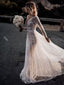 Sparkly New Arrival Long Sleeves Sequins V-neck A-line Wedding Dress Online, WD0521