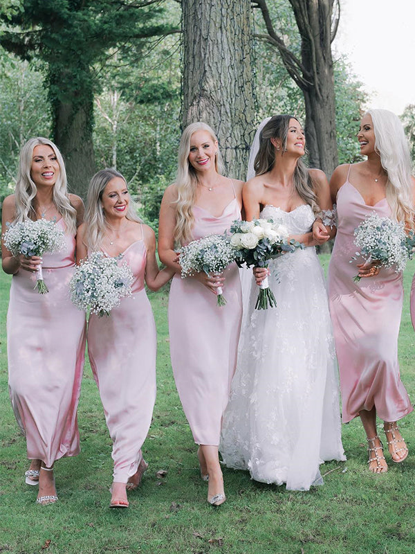 Elegant Spaghetti Straps Column Pink Bridesmaid Dresses Online, BG385 DaintyBridal Elegant Spaghetti Straps Column Pink Bridesmaid Dresses Online, BG385 DaintyBridal