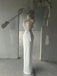 Elegant Halter Mermaid Beading Sleeveless White Long Prom Dresses with Belt, OL985